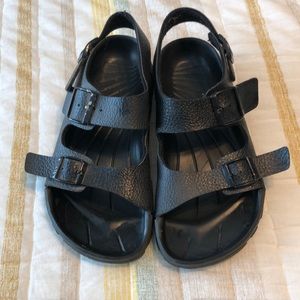 Black Birkenstock “birkis” with heel strap size 40